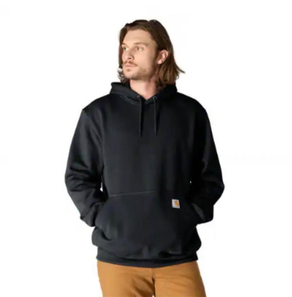 Carhartt Men’s Large Black Rain Defender Paxton Heavyweight Hooded Sweatshirt